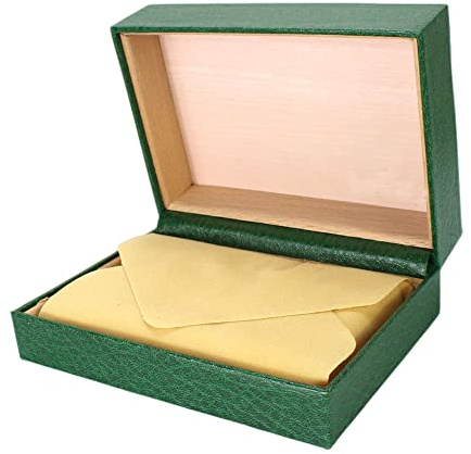 ROUHO Hölzerne Armbanduhr-Box Vintage Clamshell Pillow Uhrenbox Uhrenhalter Leder Uhrenbox für Rolex