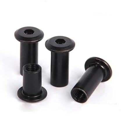 50/20/10 pièces M3 M4 M5 M6 M8 noir en acier au carbone grand plat hexagonal à six pans creux tête Rivet connecteur insérer Joint manchon écrou borgne(8mm,M5 (20pcs))