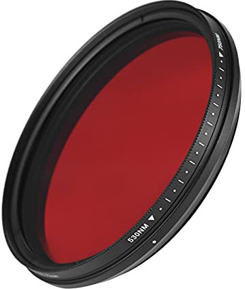 ERYUE Filtre, Filtre Infrarouge réglable 77mm Filtre d'objectif à Rayons X Pass IR Variable de 530 nm à 750 nm Compatible avec l'appareil Photo Reflex numérique