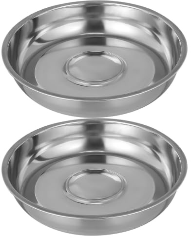 HEMOTON 2 Pièces Couverture Végétale Couvercle Cloche Assiette Filet Alimentaire En Maille Couverture De Badigeonnage De Gril Plaque Chauffante Ton Noir Acier Inoxydable Lourd Collation