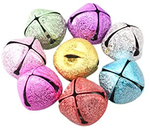 STOBOK 24stücke Mattierte Kreuzglocken DIY-zubehör Partyglocken-dekor Bunte Glocken Glockenschmuck Hängeglocke Glockenzubehör Kreuzglocke Schellenglocke