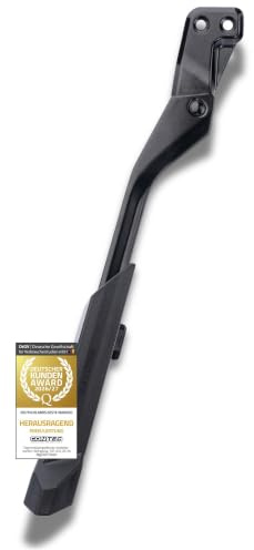CONTEC Hinterbauständer Rhino Back, aus Aluminium mit Kunststofffuß, höhenverstellbar, 20 kg, inkl. Innensechskant, Federring und M6 Schrauben, 1 Stück, schwarz