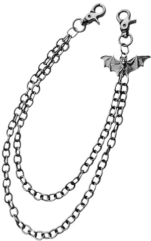 BigTree Jean Chain with Bat Decor Double Waist Chain Punk Hip-hop Style Belt Metal Wallet Chain Neutral Pants Accessories Men Women Cool Accessories Jeans for Workwear Gifts Trousers Key Chain