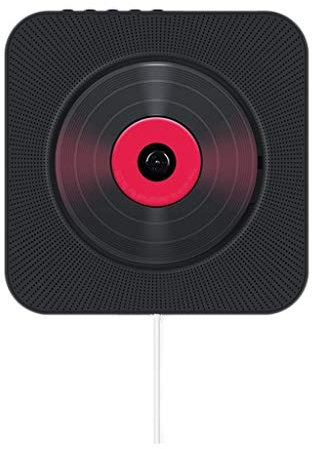 Portable Wall Mountable CD Player with Bluetooth, Built-in HiFi Speakers, Audio Boombox with Remote Control USB MP3 3.5mm Headphone Jack with Pulling-Switch(Svart)