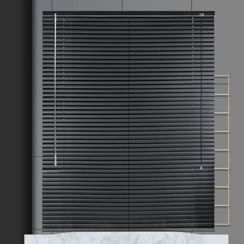 Jalousien Schwarz 60cm 70cm 75cm 80cm 100cm 120cm Breit,Jalousetten Aluminium,Horizontal Jalousie Für Fenster,Verdunkelungs-/Wärmedämmungs Jalousette,Vorhänge Sichtschutz,W×H-110×110cm(43 * 43in)