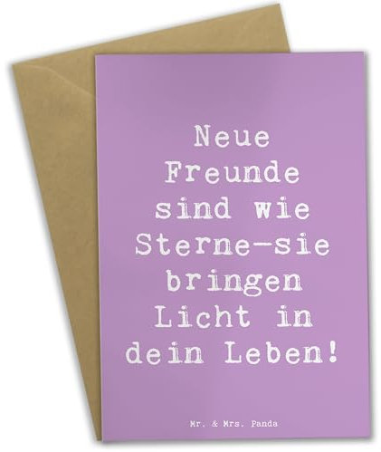 Mr. & Mrs. Panda Beileidskarte Spruch Neue Freunde finden - Geschenk, hochzeitskarten, Trost, Motivation, Mut schenken, Bekanntschaften, Vertrauem, Freundschaftsabenteuer, weihnachtskarten, wertvoll