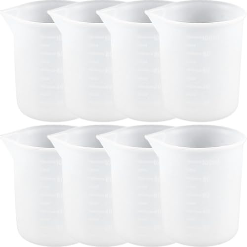 SEWACC 10pièces Gobelet Doseur Silicone pour Résine Époxy Colle Liquide Et Bricolage Tasse Graduée Antiadhésive pour Mélange