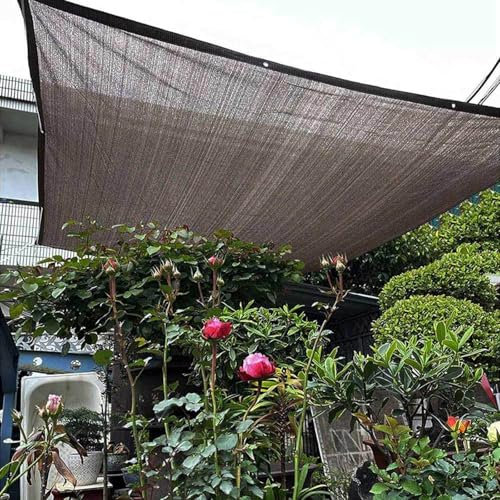 Rete Ombreggiante 6x6 4x10 Vela Ombreggiante Rettangolare Telo Ombreggiante Tessuto Ombreggiante Traforato Tenda A Vela Protezione UV 95% per Giardino Esterno Terrazza Tetto,black-6x8m