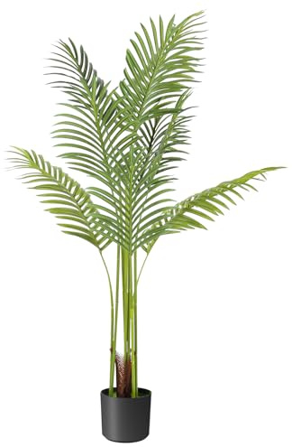 Artificial Bird of Paradise Plant Fake Tropical Palm Tree for Indoor Outdoor, Perfect Faux Plants for Home Garden Office Store Decoration (Palm Tree 120cm)