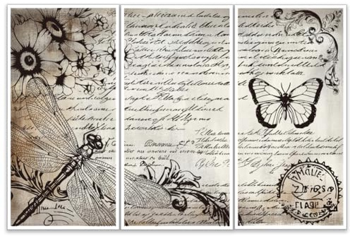 OLYCRAFT 3 Stück/Set Libellen Transferfolien Zum Aufreiben Für Möbel Und Kunsthandwerk 15x30cm Stempel Schmetterlings Möbelaufkleber Blumen Transferaufkleber Abziehbilder Zum Aufreiben