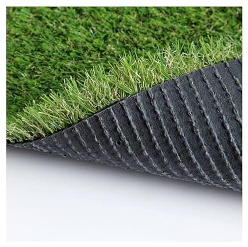Synthetische Kunstrasenrolle, 20 Mm Hochdichtes Kunstrasenpolster Mit Entwässerungslöchern, Gartenteppich-Rasendekoration, rutschfeste Unterseite Mit Entwässerungslöchern(3x4m(9.8 * 13.1ft))