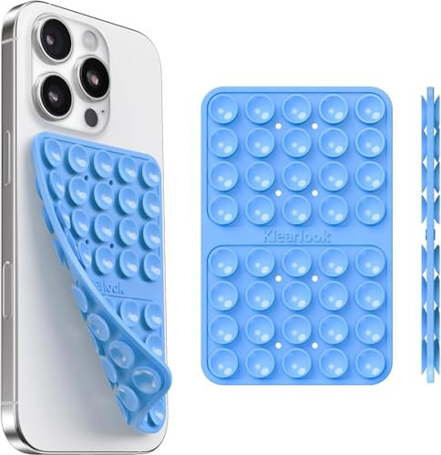 Silicone Suction Cup Phone Case Mount Double Sided - Klearlook Silicon Sticky Phone Grip with Higher Suction Power,Suction Pad Hands-Free Smartphone Accessories Holder for Selfies & Videos,Navy Blue