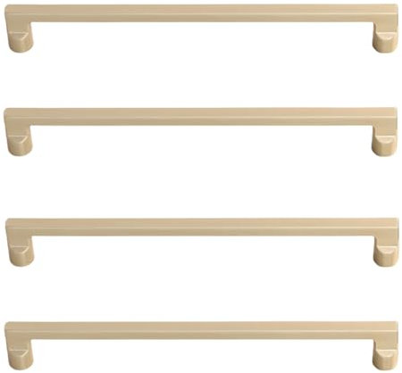 SANCHAKOU Zink Legierung Schrankgriffe 4Er Pack Matt Gebürsteter Griff Zubehör Türgriff Möbel Schranktür Schubladengriff Kupfer Gebürstet 192Mm