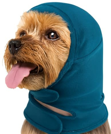 Yoolhamy Gehörschutz Hund Ohrenschutz Hunde Haustier Snood Kapuzenpullis Lärmschutz Ohrenschützer Elastischer Hundeohrmuffs No Shake Ear Wrap (Blau, S)
