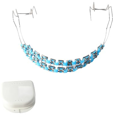 Faux appareil dentaire, appareil dentaire, faux protège-dents à clipser (bleu clair)
