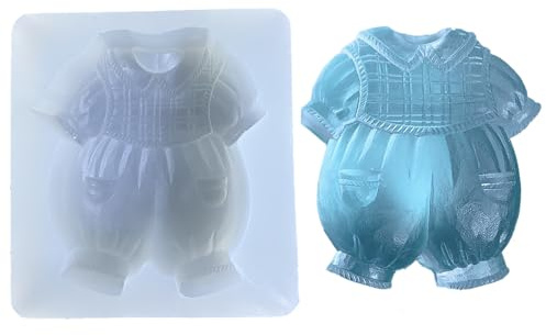 Ljmyy Molde de silicona con forma de ropa de bebé, impermeable, reutilizable, molde de fundición de ropa para entusiastas