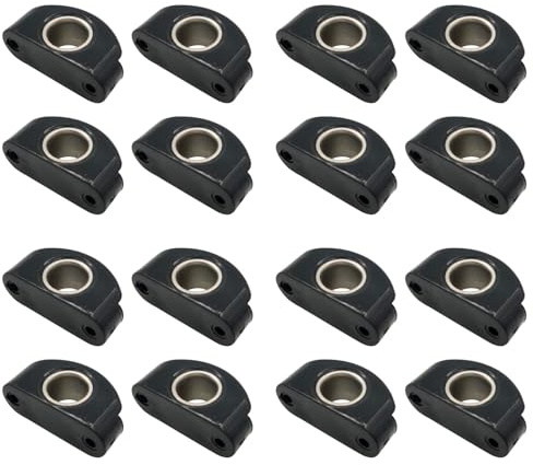 FOIJPPINP Passacavo per Barche Marine Bullseyes in Nylon Nero 12 mm 1/2 Pollice Inserto in Acciaio Inossidabile, Puleggia per Barche, 16 Pezzi