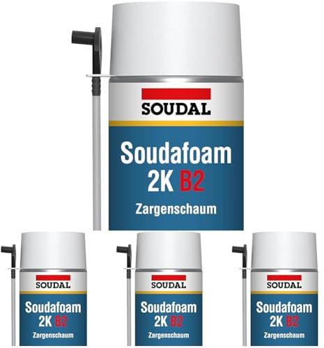 Soudal Soudafoam 2K, B2, 400ml, Zargenschaum (Packung mit 4)