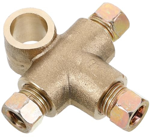 TOMETURE Robustes Einfacher Einbau Bremsleitungs T stück mit M10 gewinde aus Messing und Multifunktionales Design für Kfz Bremsleitungssysteme