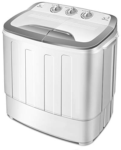 Giantex Portable Washing Machine, 13lbs Washer and Spinner Combo, Semi-Automatic Laundry Clothes Machine, Compact Twin Tub Mini Washer for Apartment Camping Dorms RV