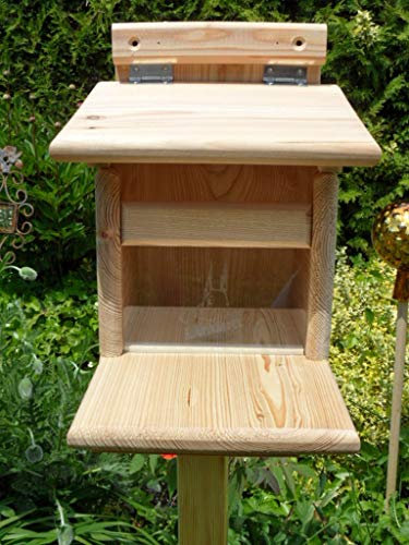 XXXL Echhörnchen Kobel/Futterhaus aus hochwertigem Vollholz, hochwertig Imprägniert, deutsches Qualitätsprodukt von Hand gefertigt im Bayerischen Wald (Premium Futterhaus imprägniert)