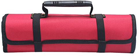 Tragbare Werkzeugtasche Supertool 22 Taschen 600D Oxford Canvas Tool Roll-Up Bag Big Tote Carrier Organizer Einfache Aufbewahrung & Tragbar Am besten für Handwerk, Heimwerker, Reparaturmänner, rot