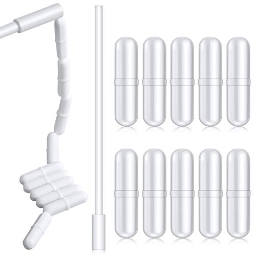 10 Stücke PTFE Magnetrührstäbe mit 10 Zoll Retriever, 35 mm/ 1,38 Zoll PTFE Magnet Rührermischer Rührstab mit Ringform Weiße Magnetische Laborstangen Rührplatte