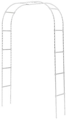 GEREP Selbstversammlung Rosenpavillon Eisen, Torbogen Rankhilfe für Kletterpflanzen, Garten, dekorativer Rankpavillon/Weiß / W1.2×H2.4m