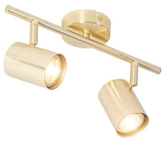 Qazqa jeana - Spot plafond, plafonnier - 2 lumière - L 305 mm - Laiton - Moderne - éclairage intérieur - Salon I Chambre I Cuisine I Salle à manger