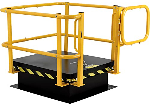 Global Industrial Telescopic Safety Railing with Magnetic Swing Gate Door