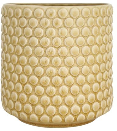Nordring Retro Übertopf Vintage Pflanztopf für Zimmerplanzen Blumentopf Dotty L (15,5 cm ø), Elfenbein, Keramik