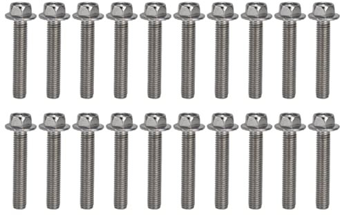 Schrauben- und Muttern-Satz 20 Stück M10 x 1,5 Schraubbolzen A2-70 Edelstahl-Flansch-Sechskantschraube mit Dichtung Din6921 Sechskantschraube mit Unterlage(M10*55)