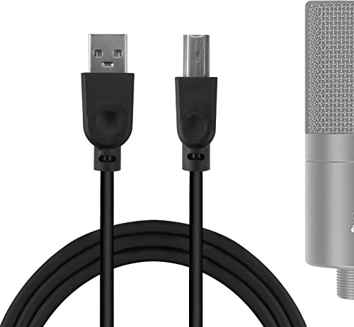 Geekria for Creators USB-auf-USB-B-Mikrofonkabel 250 cm, kompatibel mit Fifine K670, K683A, T669, T732, K670B, K780A Mikrofonkabel (Schwarz)