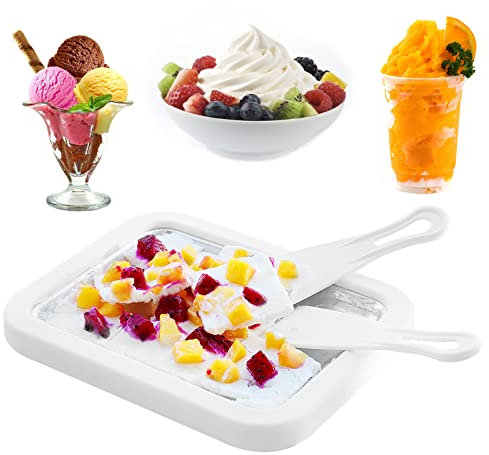 Fonyet Heladera Instantánea Plancha para Hacer Helados con 2 espátulas máquina Fabricante Helados caseros Bricolaje de Máquina para Hacer Rollos de Helado