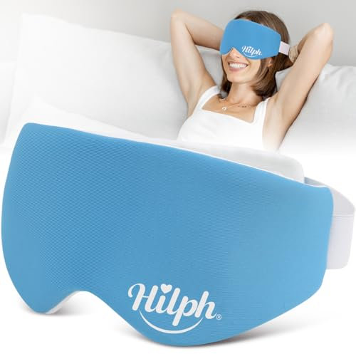 Hilph Maschera per occhi asciutti, forma cava adatta agli occhi senza pressione del bulbo oculare, tasca interna rimovibile per l'igiene – Calore umido naturale contro occhi secchi, tensioni e