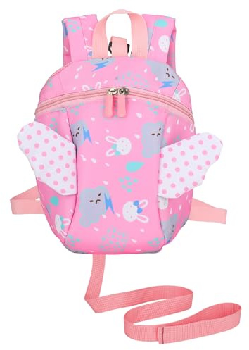 ZhiheHui Toddler Backpack With Reins, Cartoon Anti Loss Strap Backpack, Kids Backpack - Adjustable Shoulder Straps For Girls, Babies and Children (1-4years, Pink)