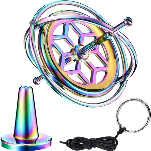 MEZOKUCEL Gyroskop Metall Gyroskop Rotating Balance Balance Fliegendes Spielzeug Bewegung Körperbalance Spielzeug Pädagogisches Geschenk für und Erwachsene (Legierung)