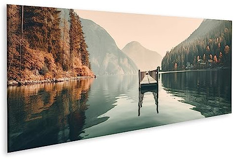 islandburner Prime Bild auf Leinwand Holzsteg Auf Dem See Neben Dem Wald Holzsteg Auf Dem See Neben Dem Bilder Wandbilder Poster