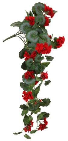 FloristryWarehouse aux Silk Trailing Red Geranium Bush 75cm/29 Inches