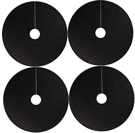 NASSMOSSE Baummulchring, wiederverwendbar, Vlies-Baumschutzmatte, Unkrautvlies, für Unkrautbekämpfung, schwarz, Außendurchmesser 82 cm, 4 Stück