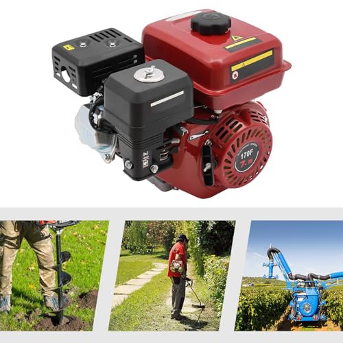 3.6L Benzin Generator YUNRUX 4 Takt Benzinmotor Geräuscharm Stromerzeuger 4.2KW Luftkühlung Alternator 3600rpm Standmotor Pumpen Motor Generatoren Ottomotor mit Ölalarmfunktion Luftfiltereinsatz