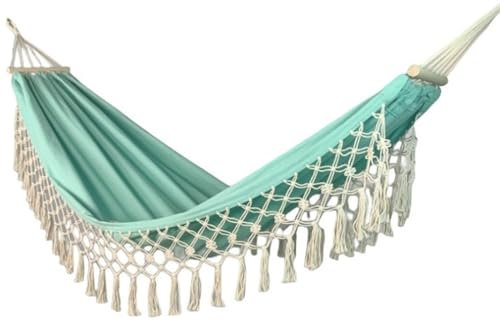 Hängematte Outdoor 200 X 100 cm Handgefertigte Hängematte Aus Segeltuch Im Schönen Boho-Stil, Brasilianisches Deluxe-Hängemattenbett Für Schlafzimmer Im Innenbereich Camping Hängematte(A)
