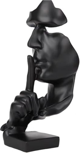 MiniGlypture Scultura decorativa, moderna scultura astratta minimalista, decorazione artigianale, soggiorno, armadietto del vino, camera da letto, decorazione per ufficio (nero)