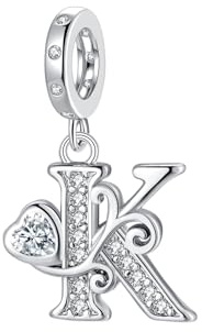 Cadeau de Saint-Valentin - Lettre A-Z Charms S'adapte au Collier Bracelet Européen,Cadeau pour Femmes Filles Anniversaire