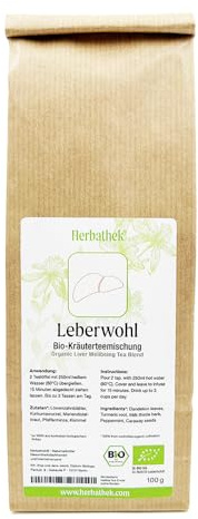 Leberwohl (bio) 100g von Herbathek für eine leckere Kräutertee Mischung | Heilkräuter Made in Germany