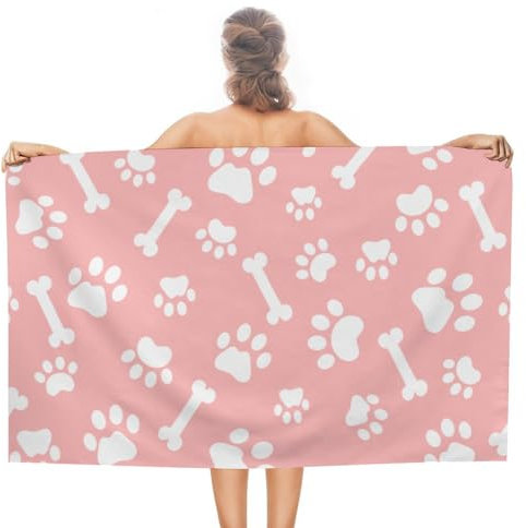 Duschtücher Knochen Katze Hund Badetuch Leichtes,Mikrofaser Duschtuch Für Reisen Camping Wandern 80X130Cm