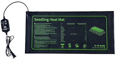 Jooehyer Tappetino Riscaldato In Grafene per Piantine con Termostato Regolabile per La Germinazione Dei Semi, Piante da Vivaio, Tappetino Riscaldante per La Crescita, Spina UE