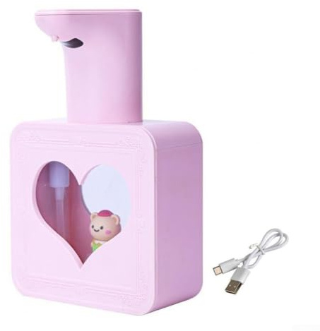 Dispensador automático de jabón de espuma con sensor para niños, batería recargable por USB de 1200 mAh, montaje en pared, lavado de manos sin contacto para baño, cocina, 13.5 onzas/400 ml, grande