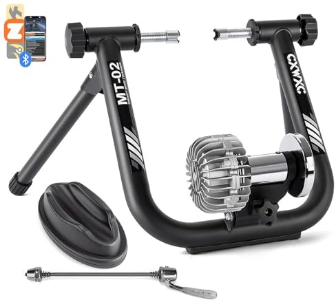 CXWXC Smart Fahrradtrainer – Fluid Rollentrainer für 26–29 Zoll und 700C Fahrräder – Geräuscharmer Heimtrainer kompatibel mit Zwift