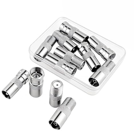 12 Stück Sat Kabel Verbinder, Antennenstecker, F-typ-stecker, Koaxialkabel Verbinder, Koaxialkabel F Stecker Verbinders, TV Koaxial Stecker für Satellitenkabel Antennenkabel Verbinders